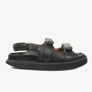 Isabel Marant Madee Black Leather Padded Dad Sandals
